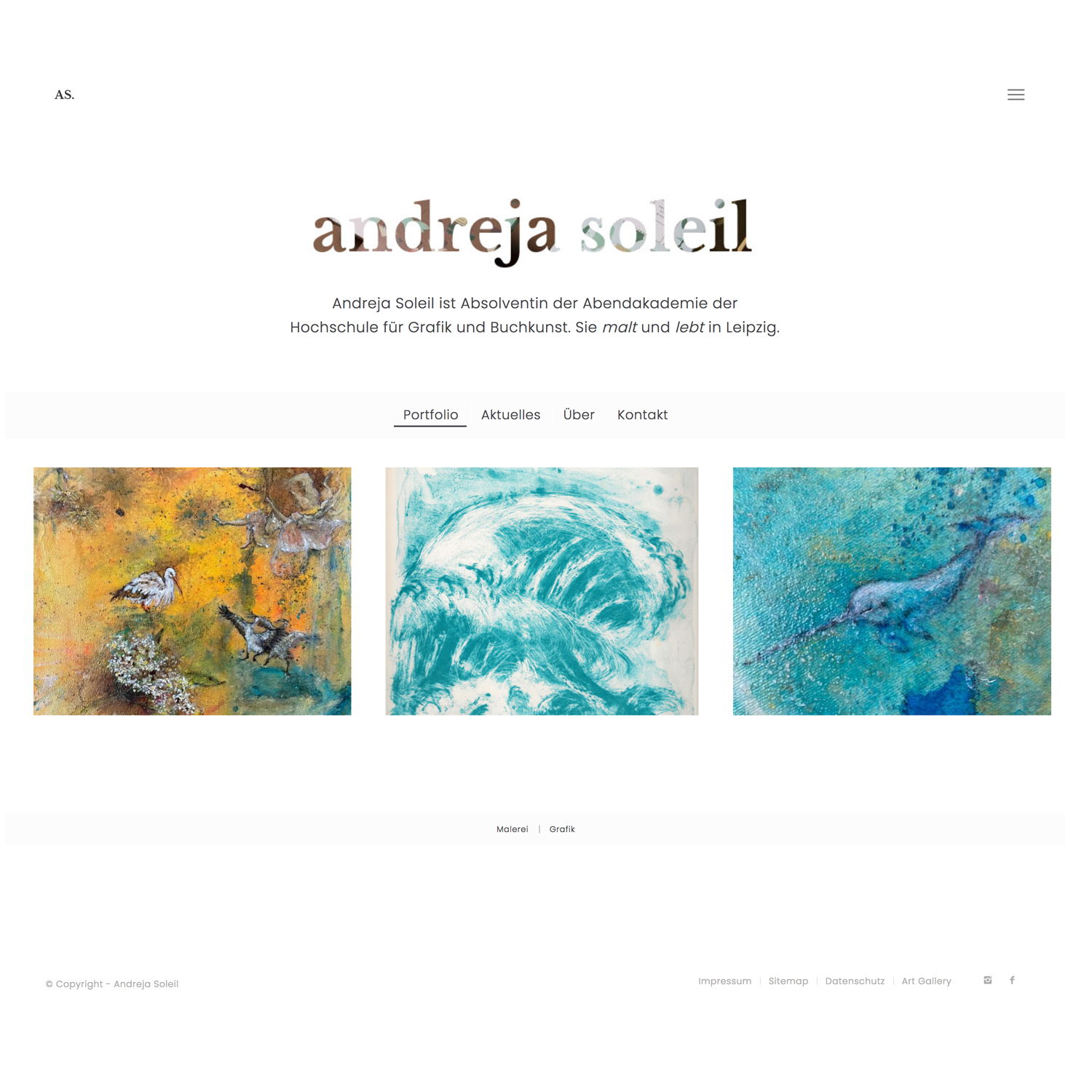 Portfolio Website Andreja Soleil Künstlerin